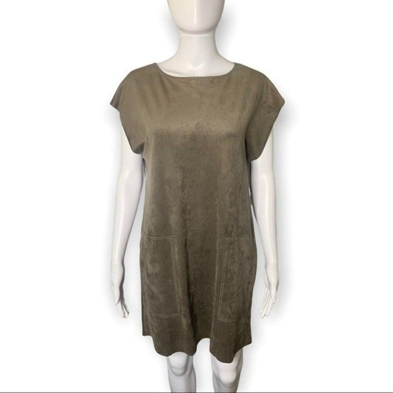 Wilfred Free Nori Dress Womens Small Brown Knee Length Minimalistic Popover