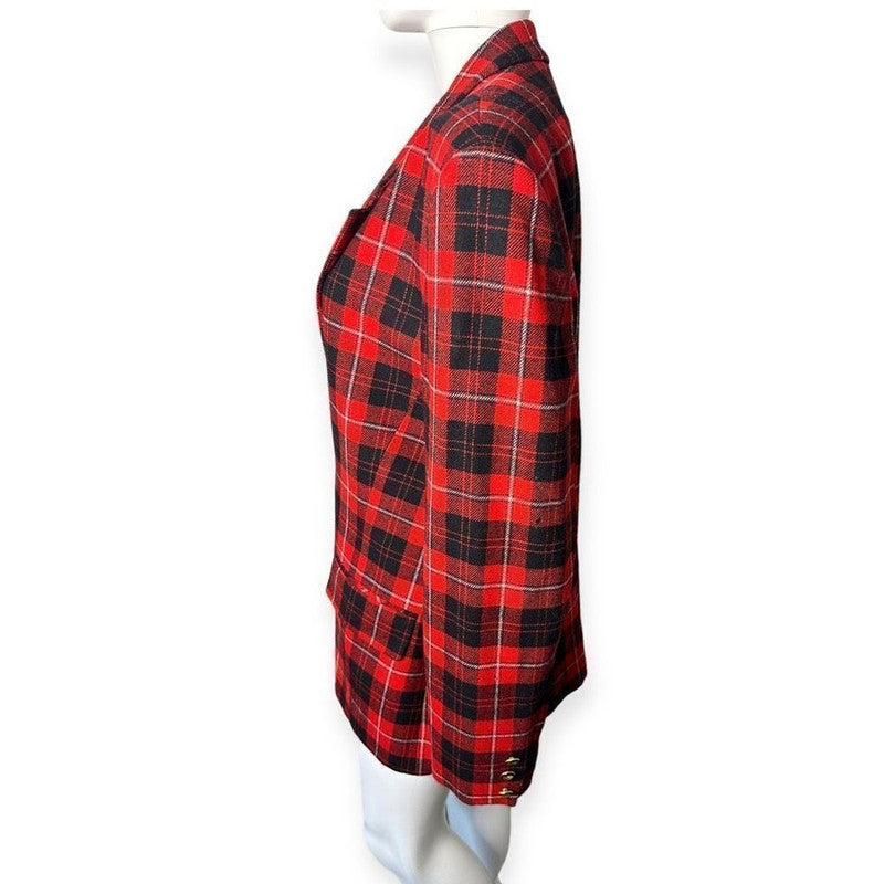 Vintage Pendleton Blazer Women’s 16 Virgin Wool Cunningham Plaid Jacket Academia