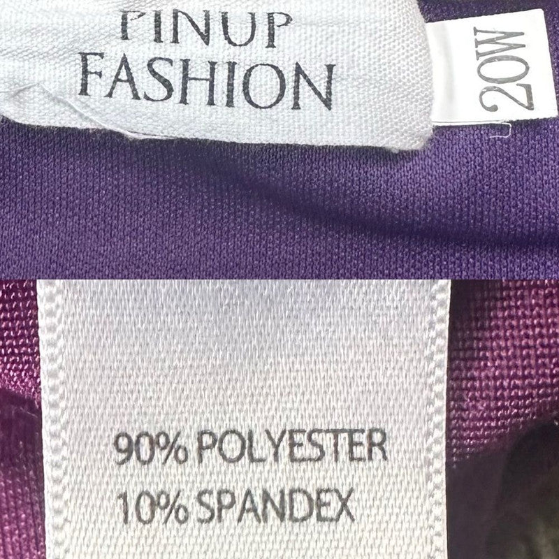 Pinup Fashion Velvet Dress Womens 20 Purple V Neck Pullover Party Dress