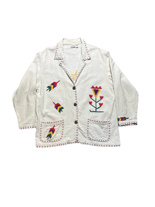 Vintage Chico’s Embroidery Western Jacket Women’s Large Rancher Yellowstone