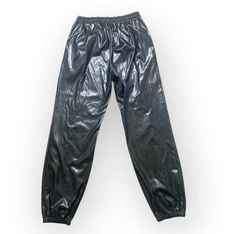 Y2K Faux Leather Pants Women’s Large Black Joggers