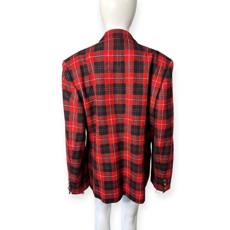 Vintage Pendleton Blazer Women’s 16 Virgin Wool Cunningham Plaid Jacket Academia