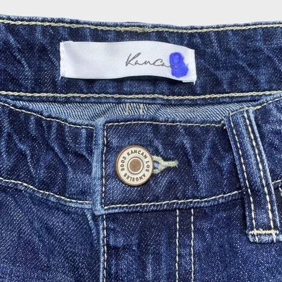 KanCan Distressed Shark Hem Boyfriend Jeans Women's Size 25