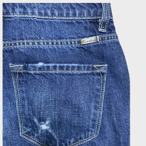 KanCan Distressed Shark Hem Boyfriend Jeans Women's Size 25