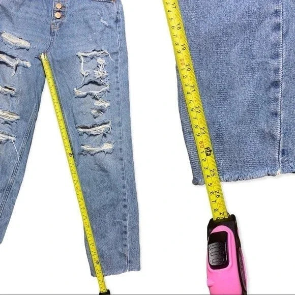 We The Free Button Fly High Rise Distressed Raw Hem Jeans Women’s Size 26