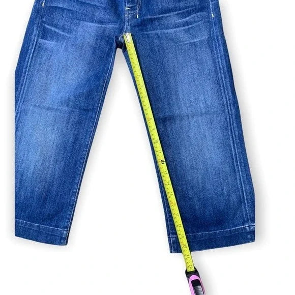 7 For All Mankind Crop DOJO Embroidered Pocket Jeans Women’s Size 27