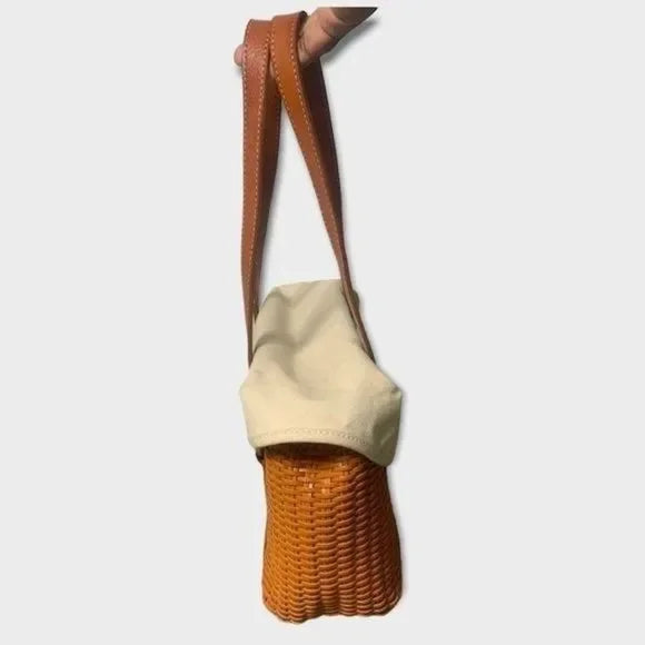 Kinoshohampu Wicker Basket 2 Strap Shoulder Bag