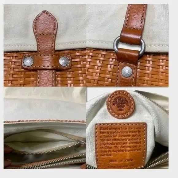 Kinoshohampu Wicker Basket 2 Strap Shoulder Bag