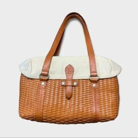 Kinoshohampu Wicker Basket 2 Strap Shoulder Bag