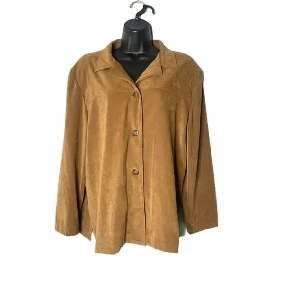 Briggs Brown Faux Suede Stretch Blazer