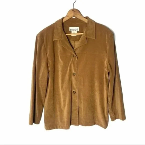 Briggs Brown Faux Suede Stretch Blazer