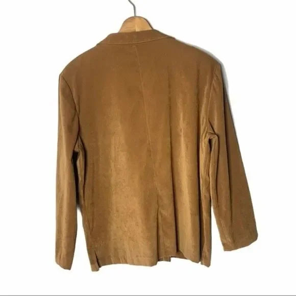 Briggs Brown Faux Suede Stretch Blazer
