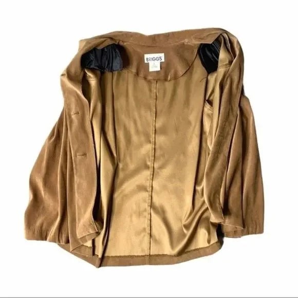 Briggs Brown Faux Suede Stretch Blazer