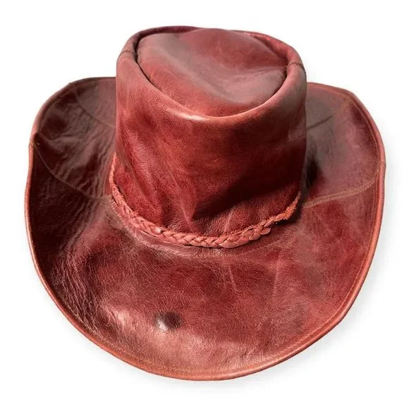 Vintage Leather Rancher Cowboy Hat