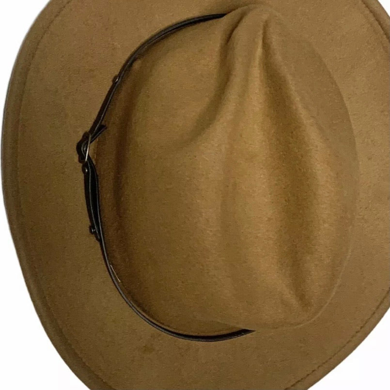 Women's Cinnamon Belted Fedora Hat
