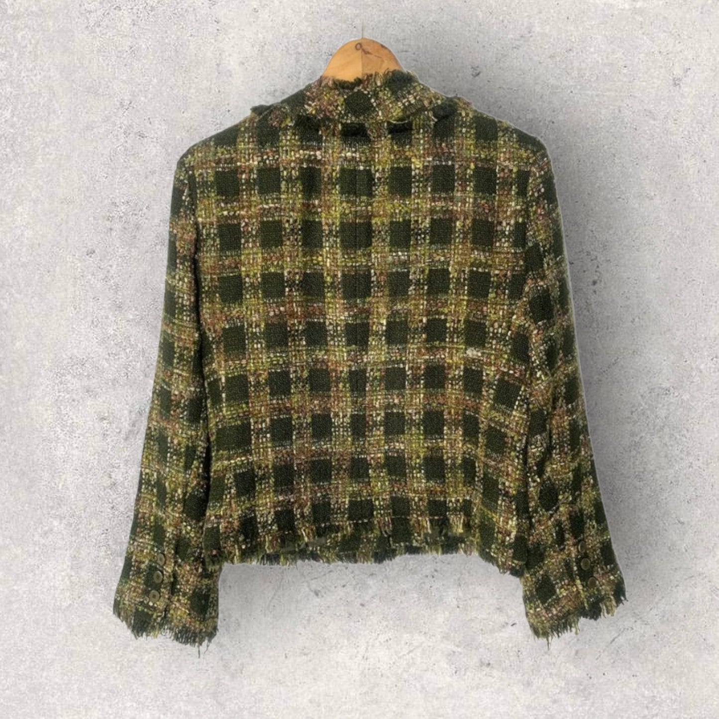 Vintage Josephine Chaus Green Metallic Tweed Blazer Women’s Size 6