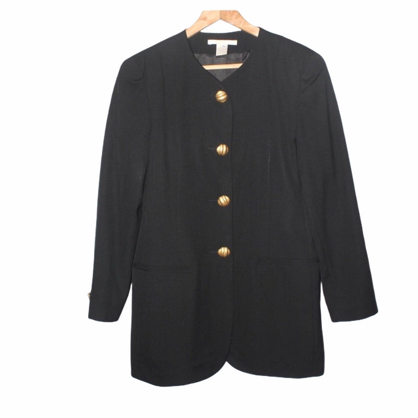 Vintage The Limited Gold Button Wool Blazer