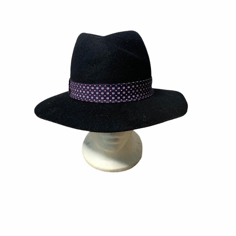 Black Wool Fedora Hat