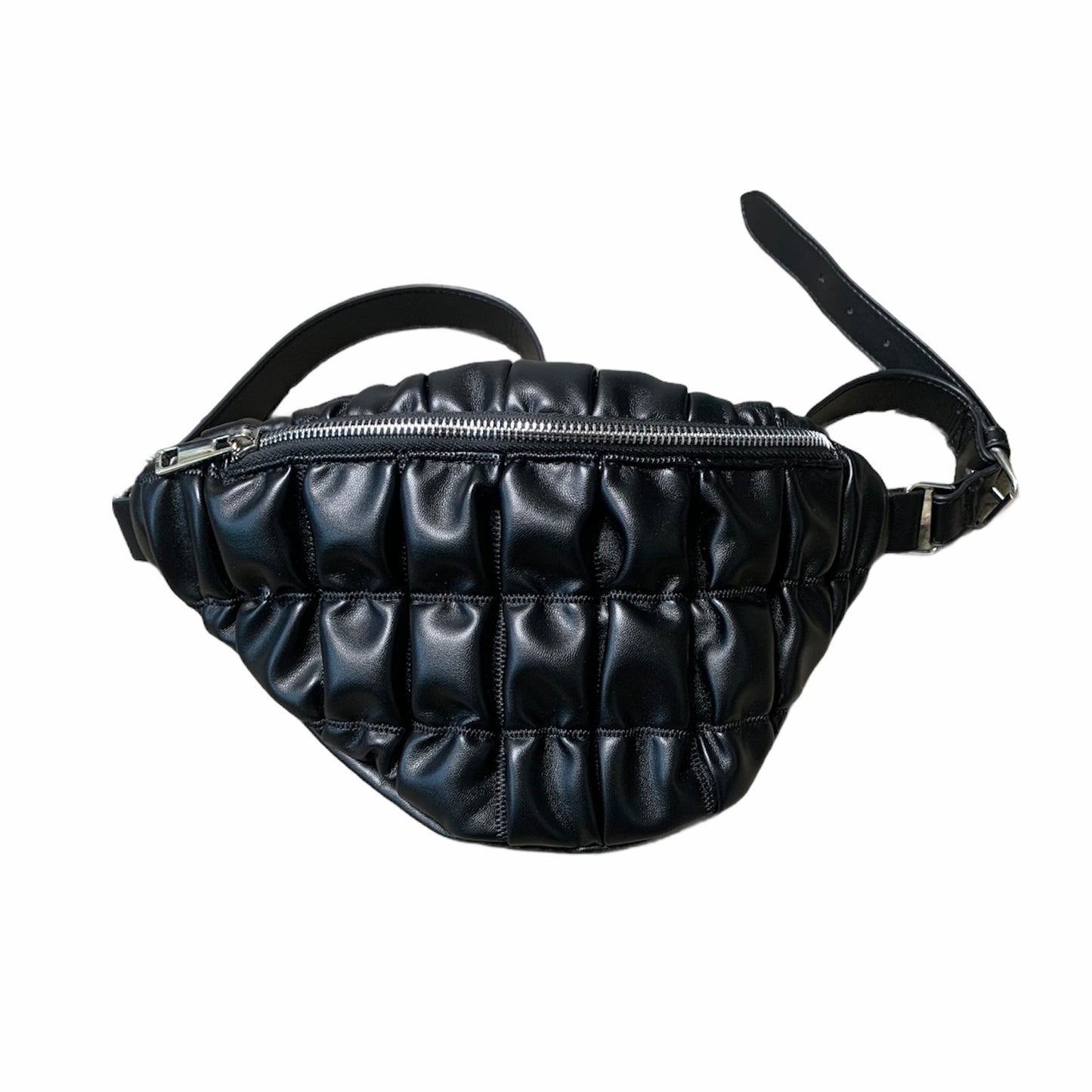 Women's Black Ruched Quilted Crossbody Bag