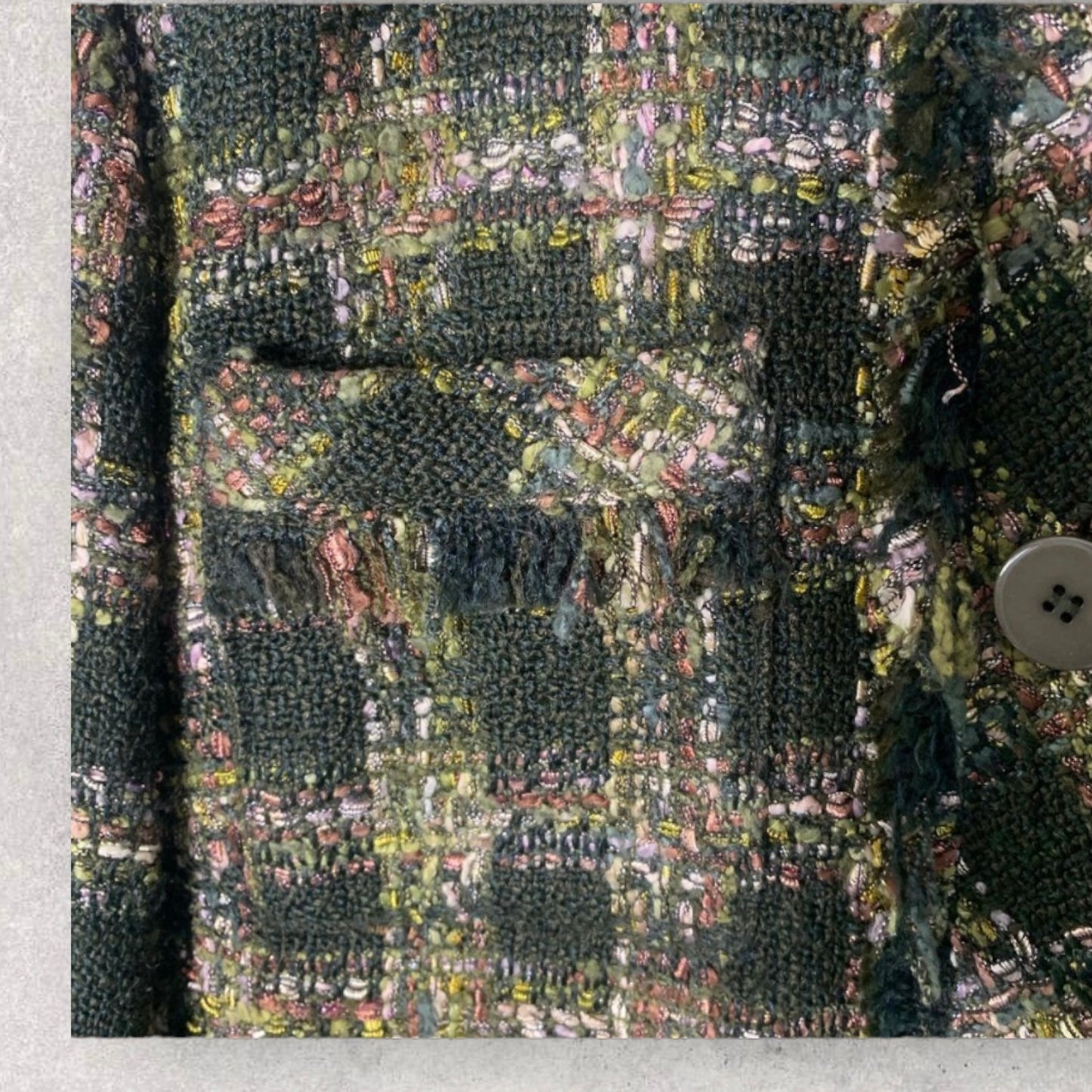 Vintage Josephine Chaus Green Metallic Tweed Blazer Women’s Size 6