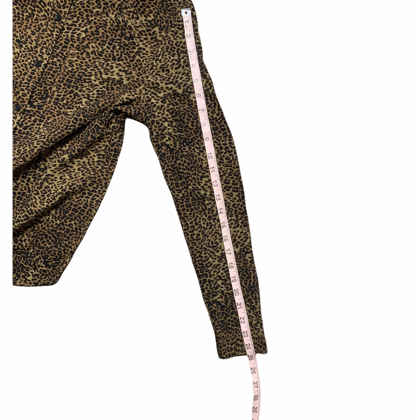 Animal Print Long Sleeve Button Up Top