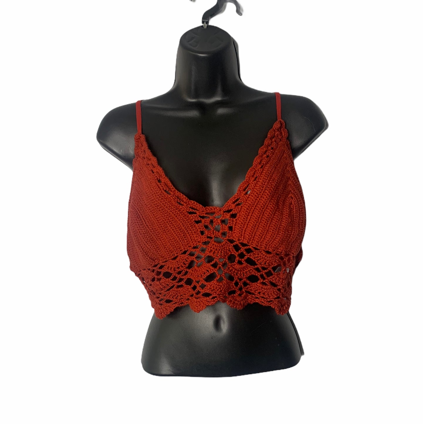 Nya Red Crochet Bandeau Top