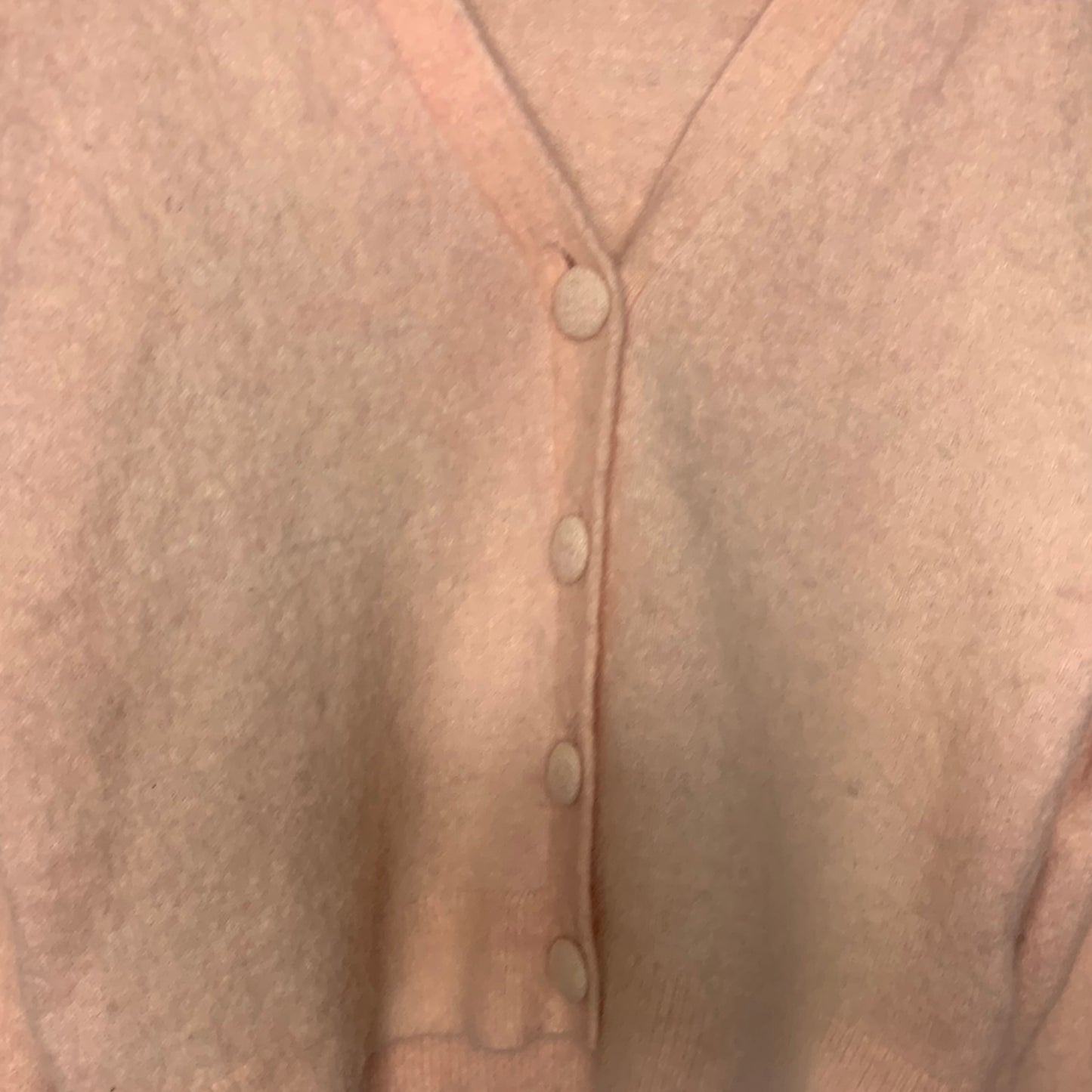 & Other Stories Soft Pink Cropped Wool Blend Button Cardigan