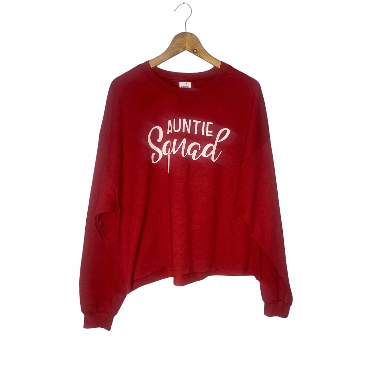 Red Auntie Squad Cozy Crewneck Sweatshirt