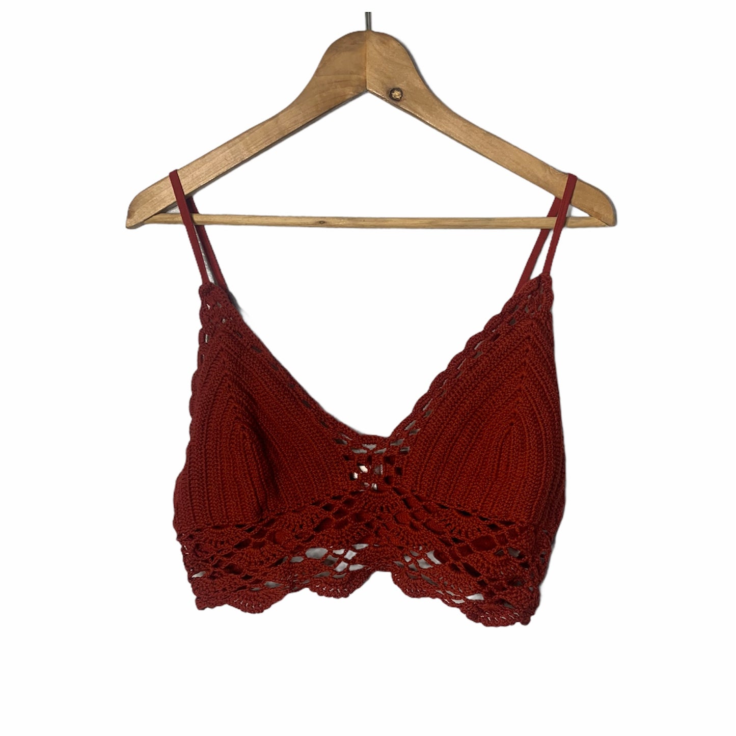 Nya Red Crochet Bandeau Top