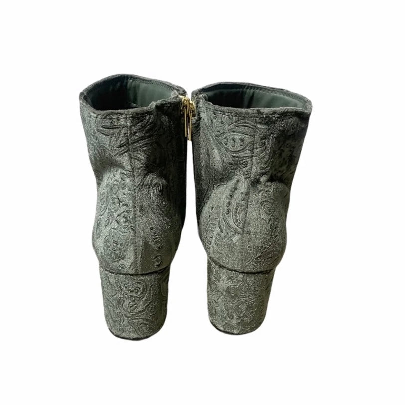 Sage Green Velvet Ankle Boots