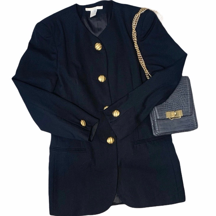 Vintage The Limited Gold Button Wool Blazer