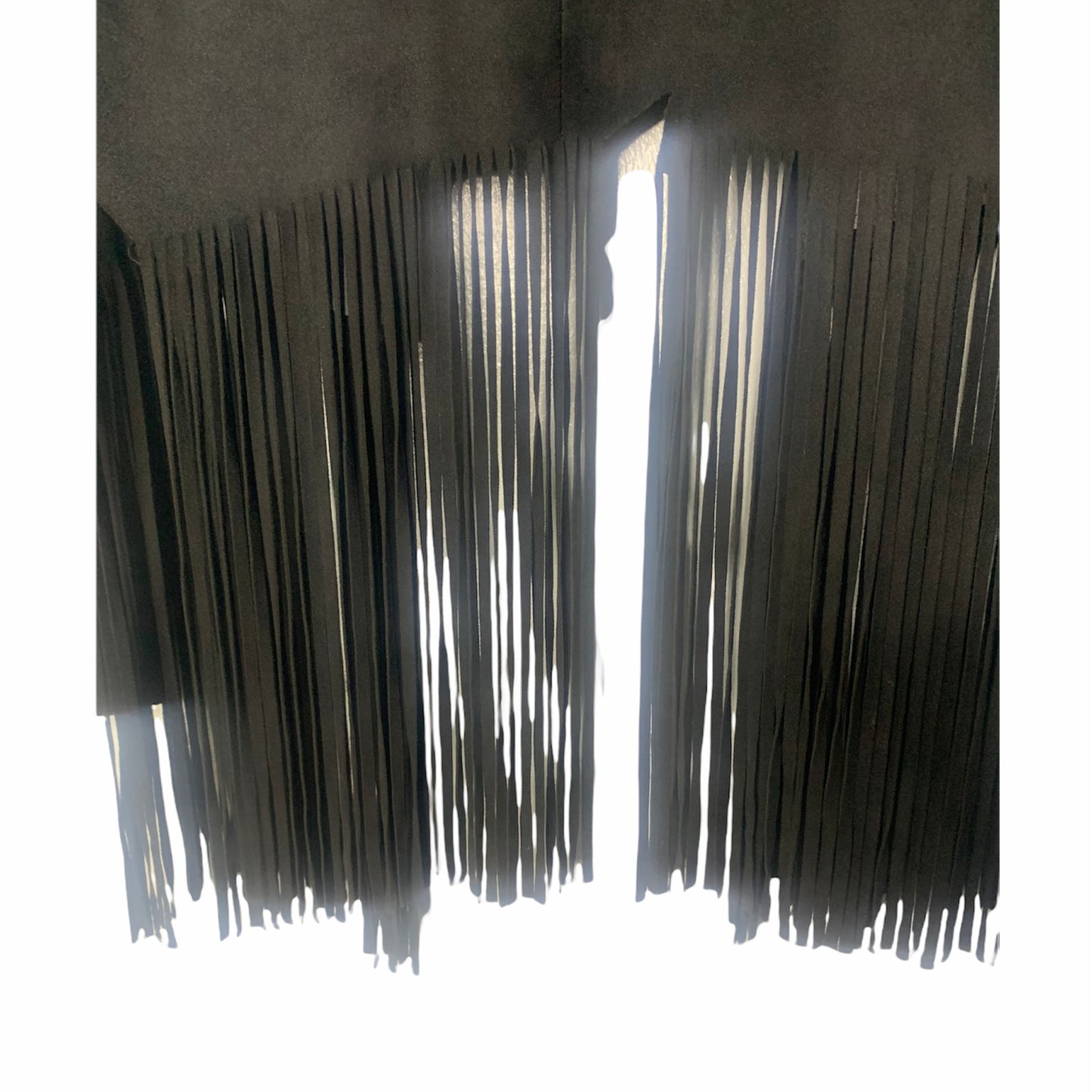 Black Fringe Goat Leather Crop Jacket