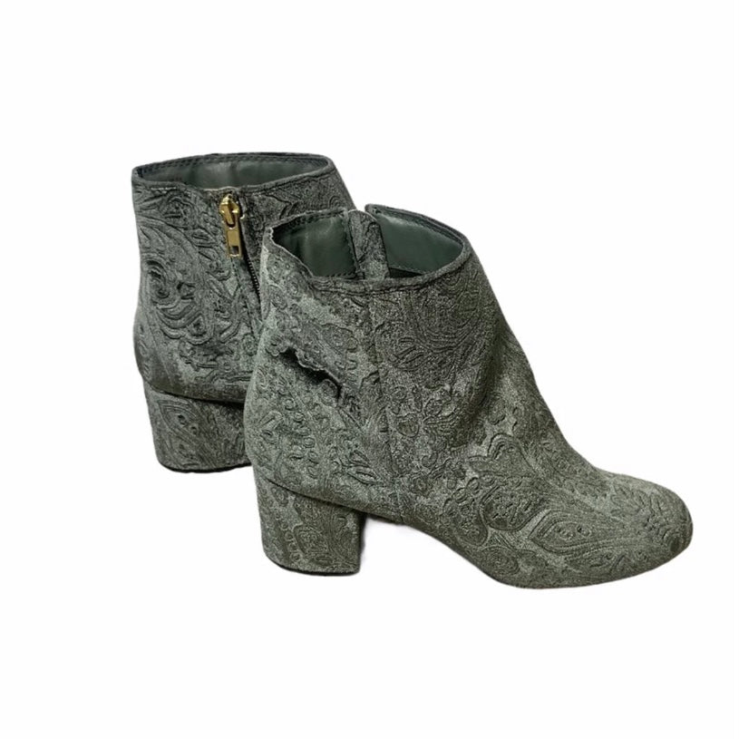 Sage Green Velvet Ankle Boots