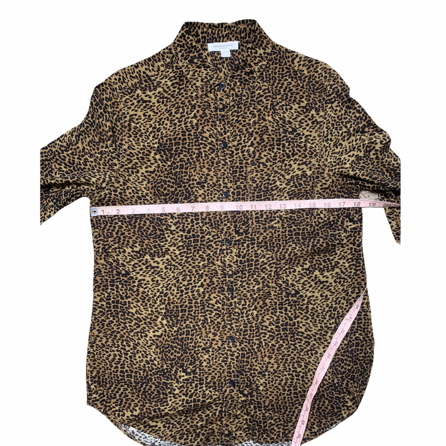 Animal Print Long Sleeve Button Up Top