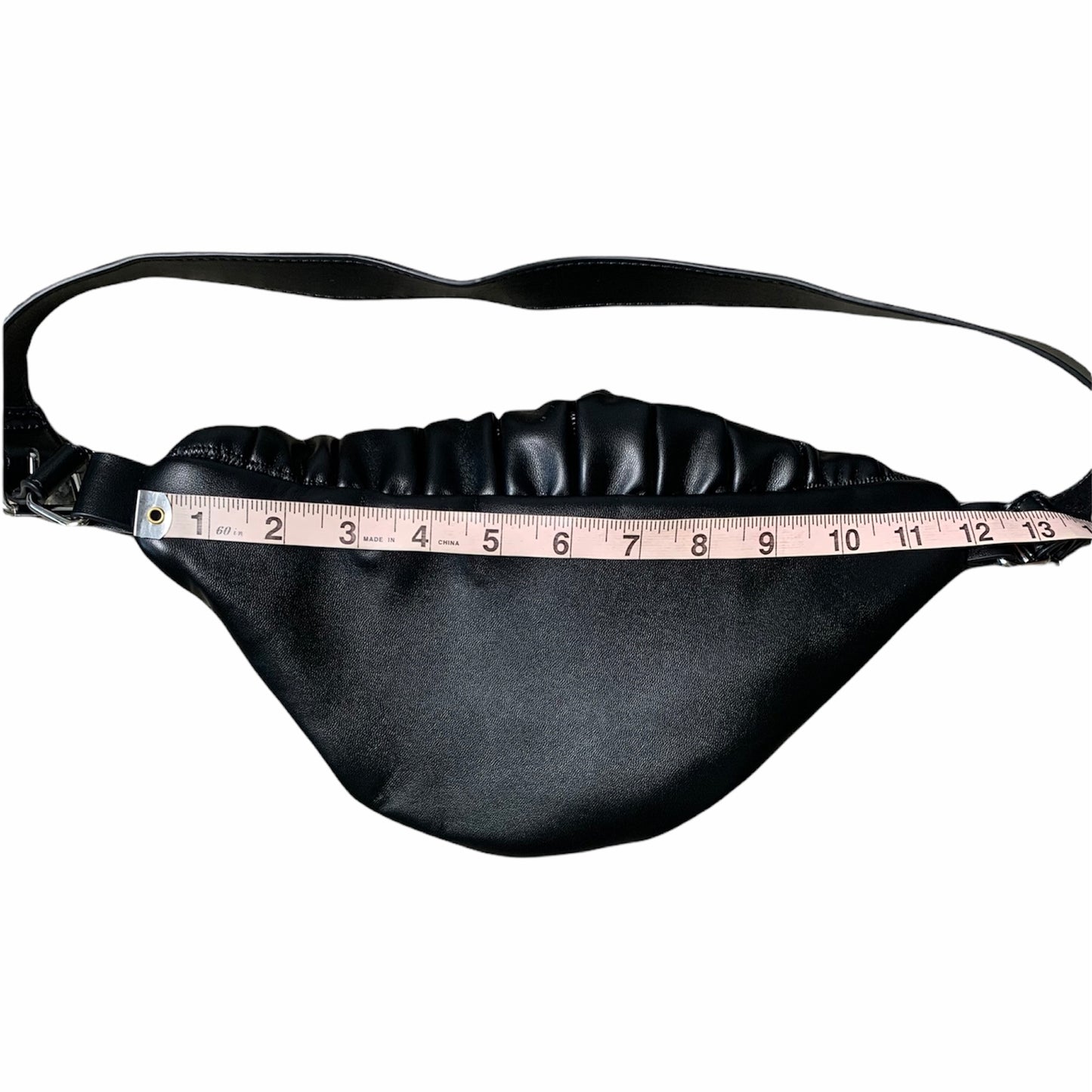 Women's Black Ruched Quilted Crossbody Bag
