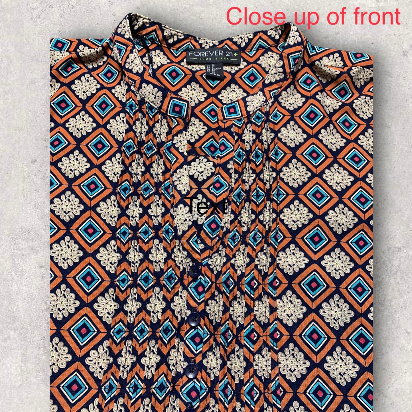 Plus Size Bohemian Peasant Blouse Women’s Size 2X