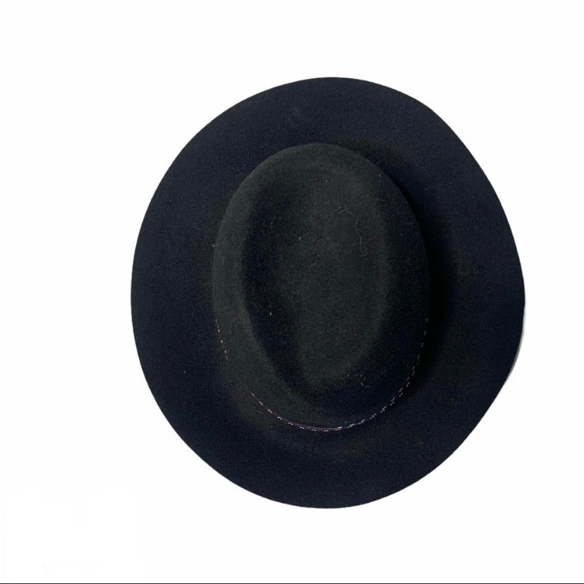 Black Wool Fedora Hat