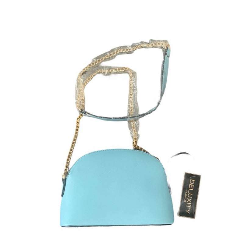Pale Blue Quilted Gold Chain Mini Bag