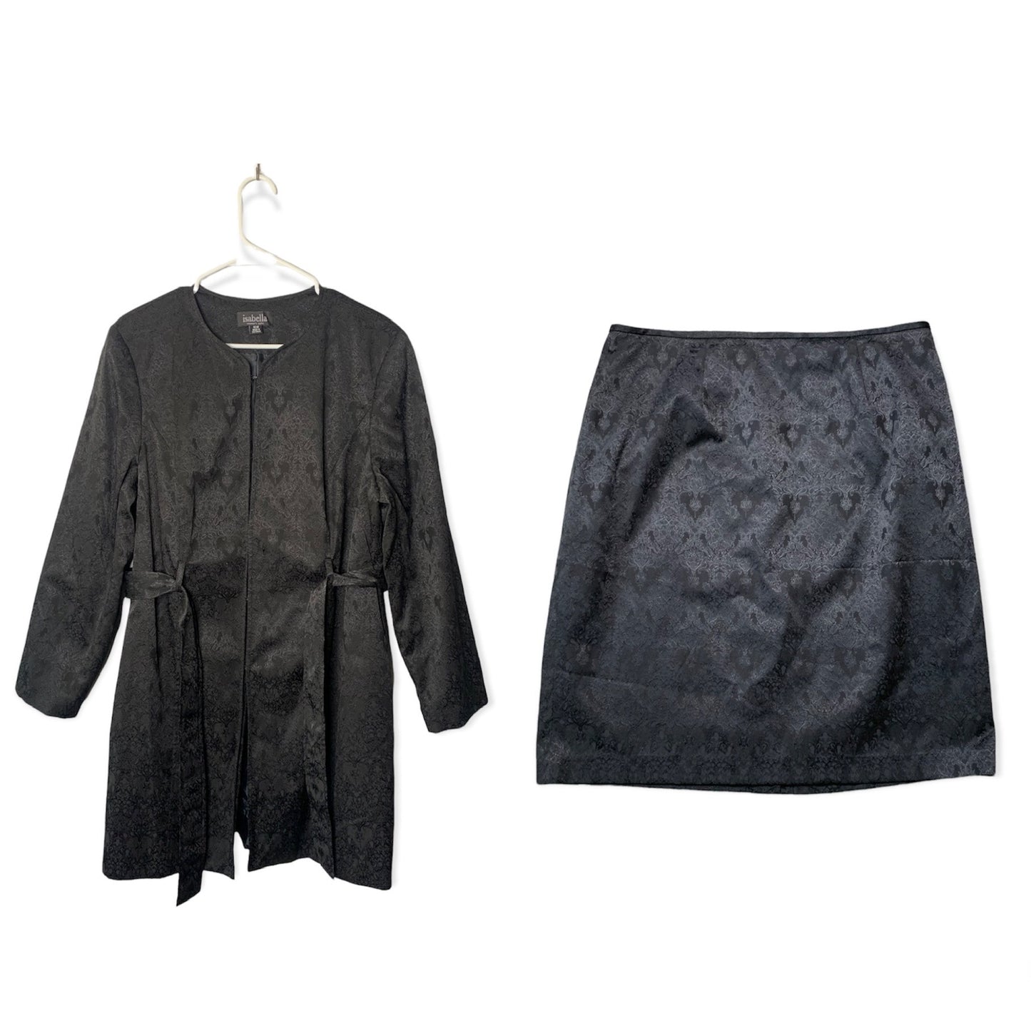 Vintage Isabella Women’s Black 2 Piece Midi Jacket & Suit Set