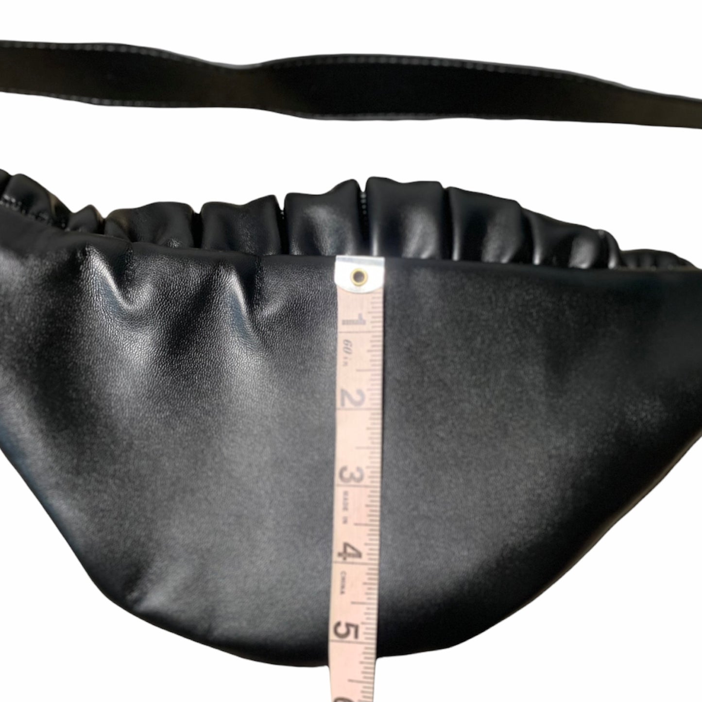Women's Black Ruched Quilted Crossbody Bag