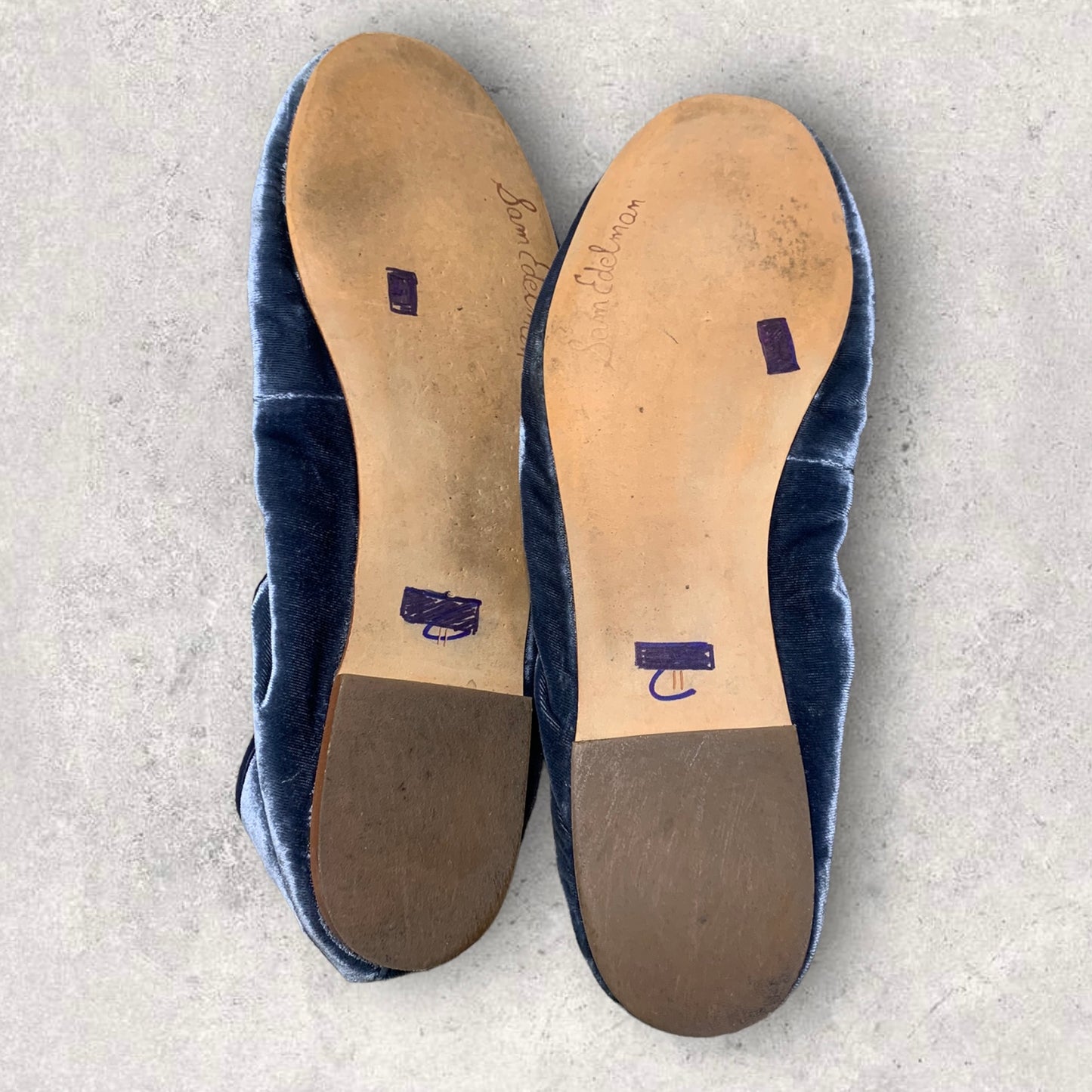 Sam Edelman Felicia Velvet Blue Bow Ballet Flats Women’s Size 11
