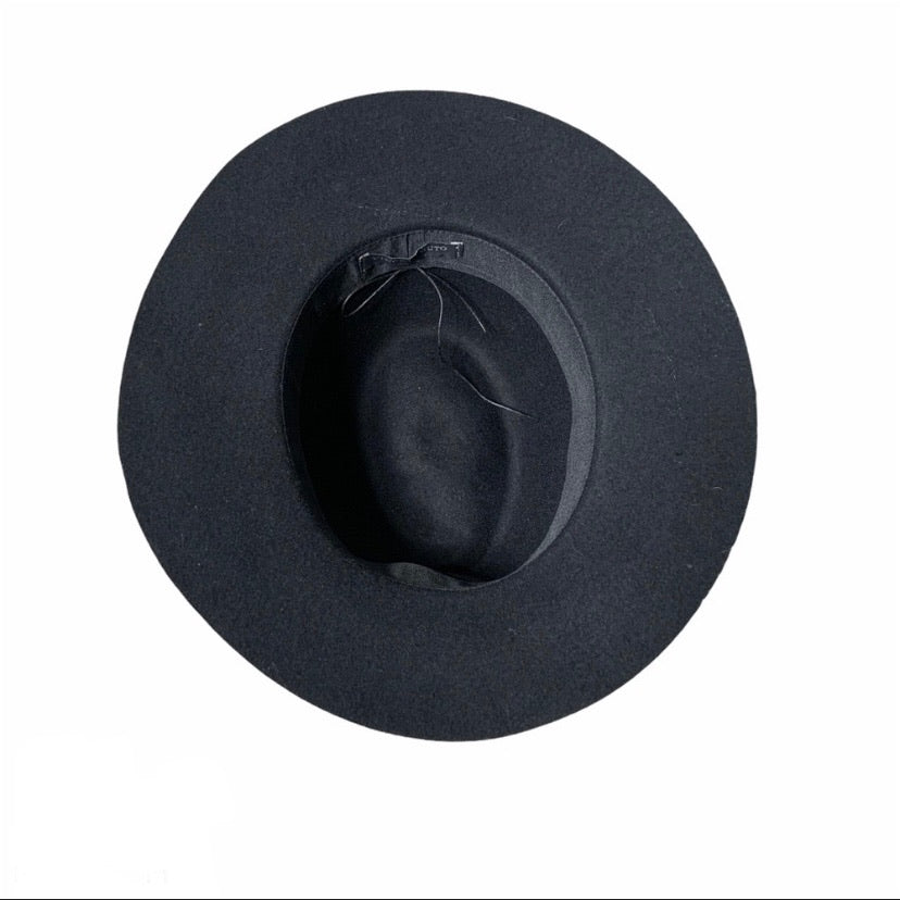 Black Wool Fedora Hat
