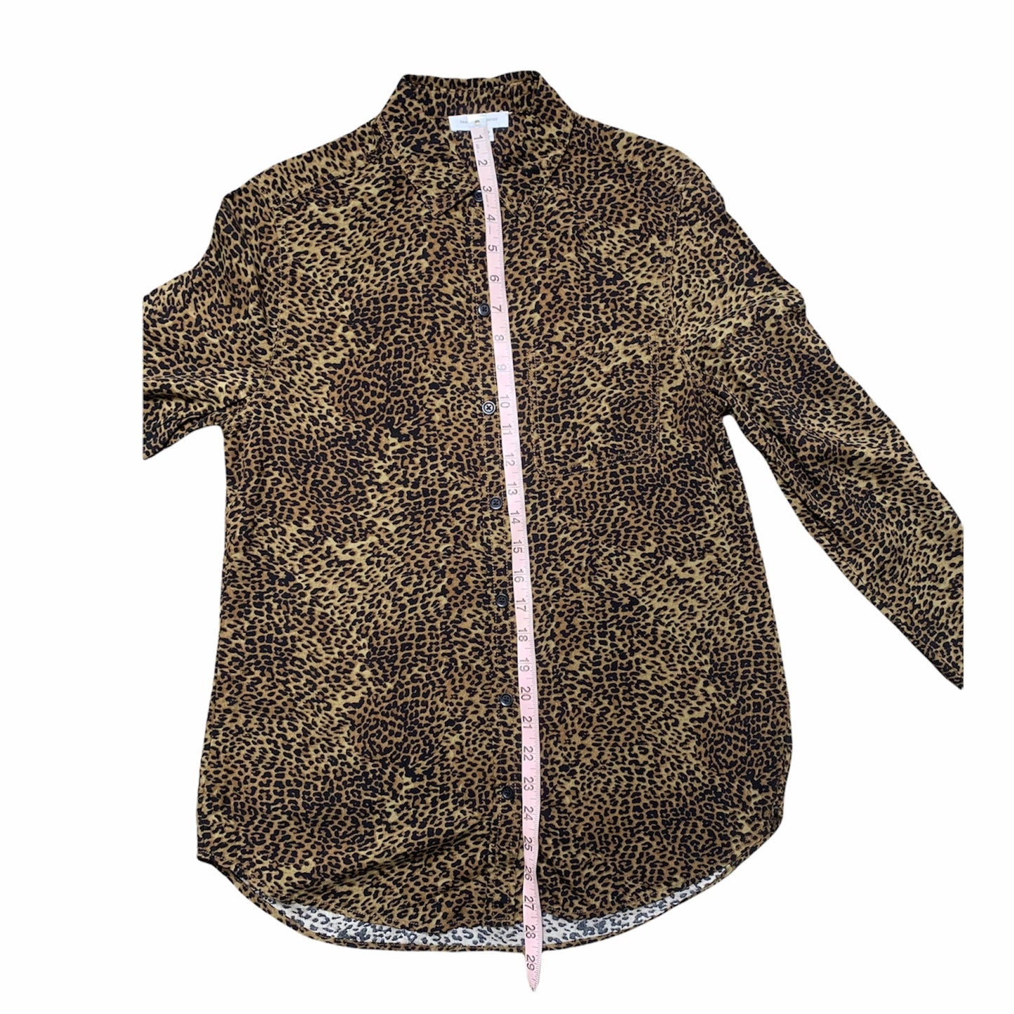 Animal Print Long Sleeve Button Up Top