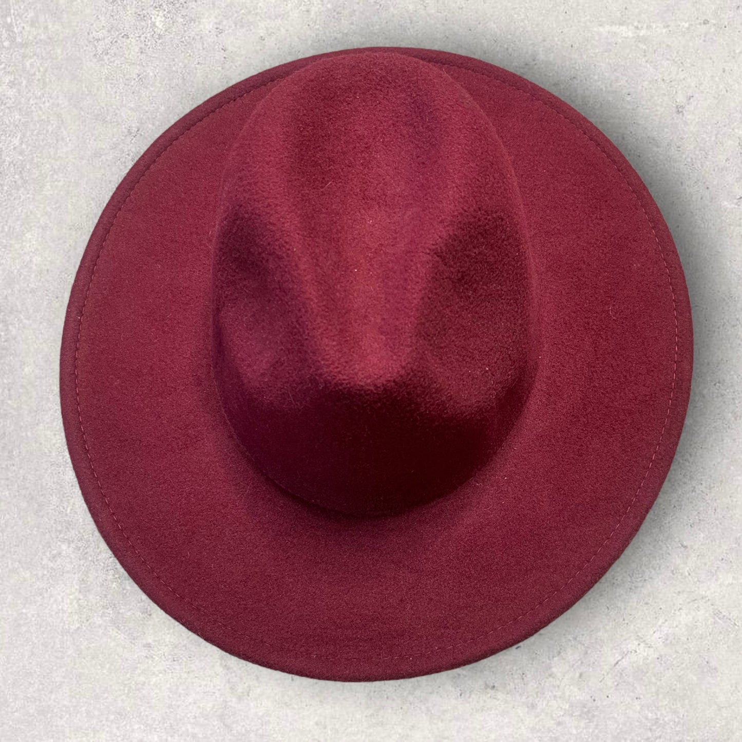 Boardwalk Empire Style Wide Brim Fedora Hat in Wine Red