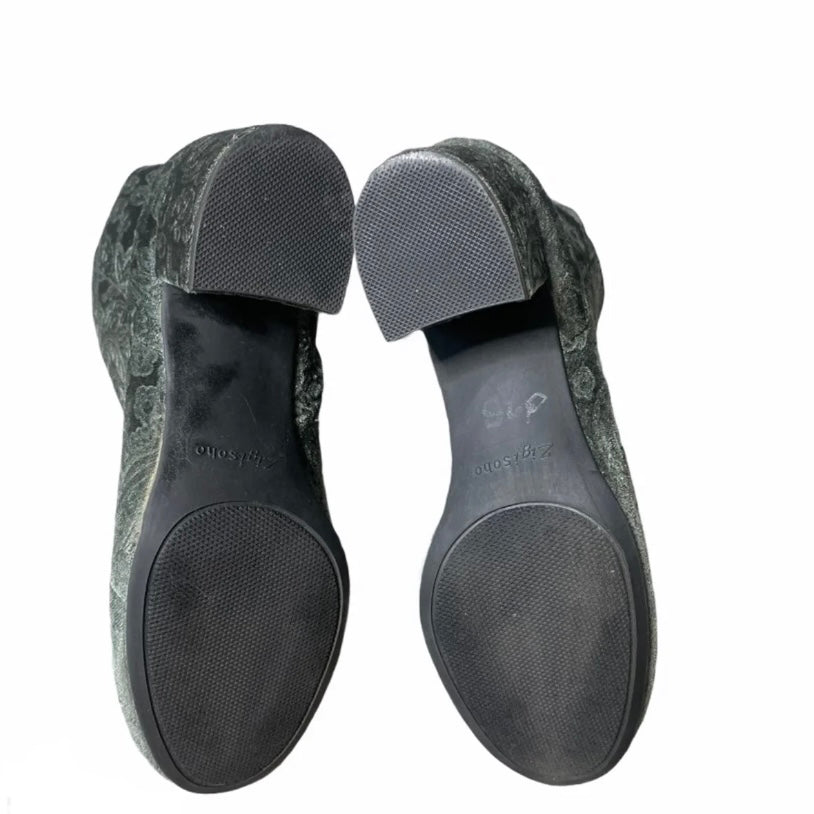 Sage Green Velvet Ankle Boots