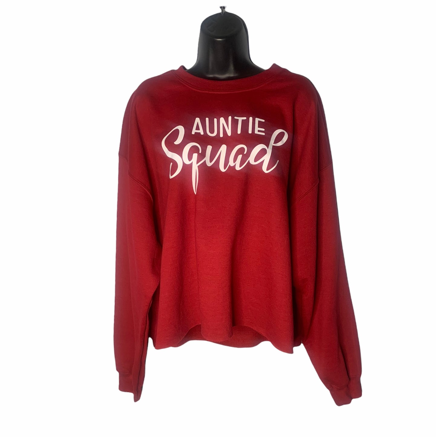 Red Auntie Squad Cozy Crewneck Sweatshirt