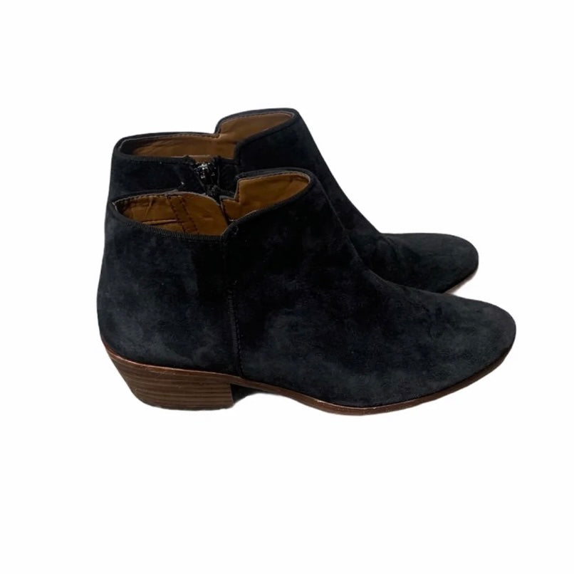 Suede Leather Petty Black Ankle Boots