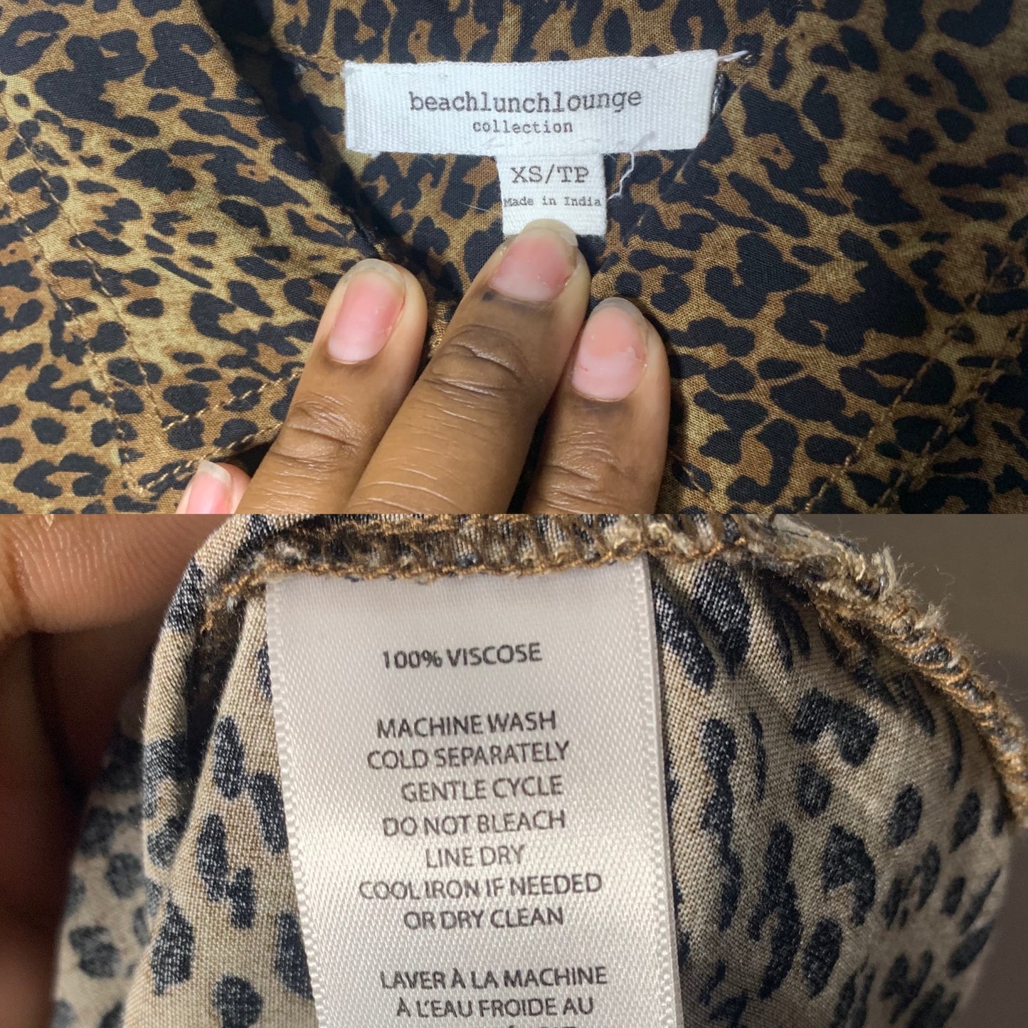 Animal Print Long Sleeve Button Up Top