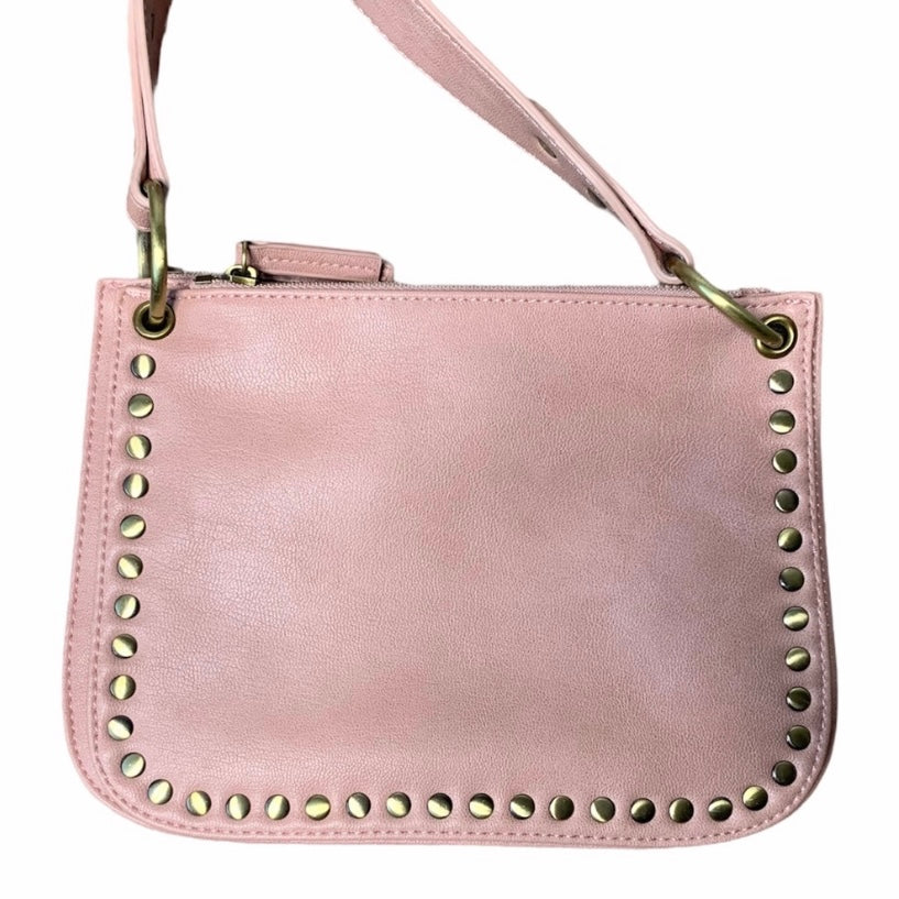 Pink Georgia Double Pouch Studded Long Strap Bag
