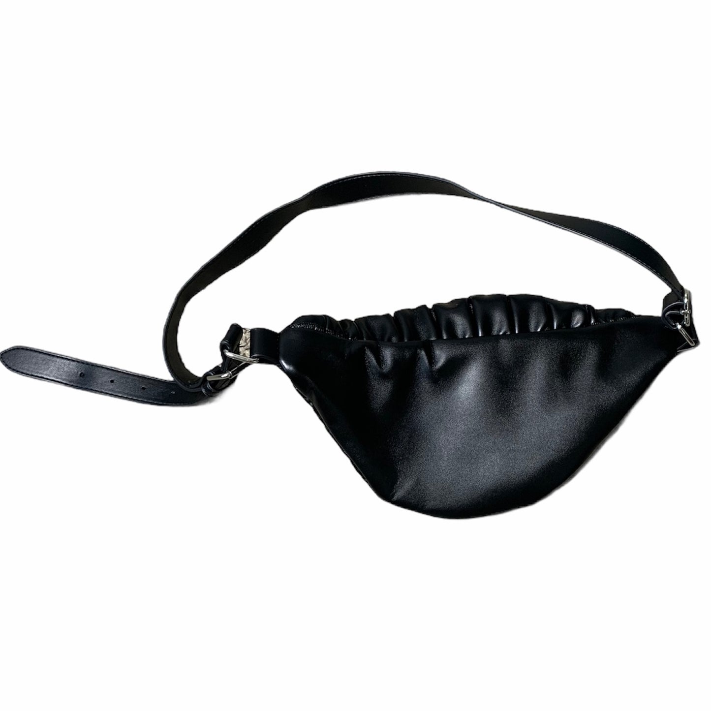 Women's Black Ruched Quilted Crossbody Bag